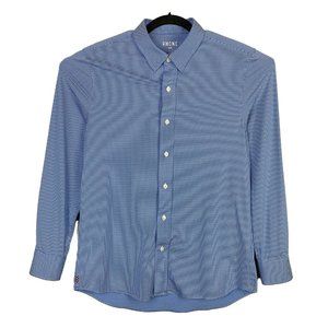 Rhone Commuter Shirt Blue Gingham Plaid Long Sleeve Button Up Medium